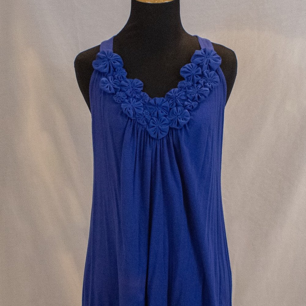 Blue Floral Tank Top